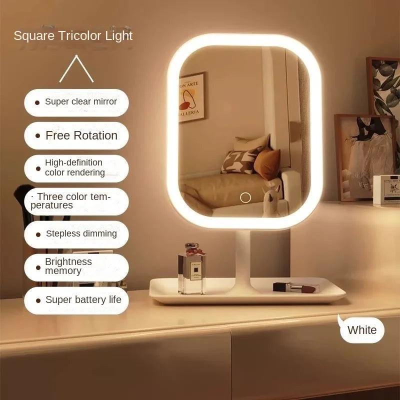 LED Desktop Makeup Mirror – Stylish & Bright