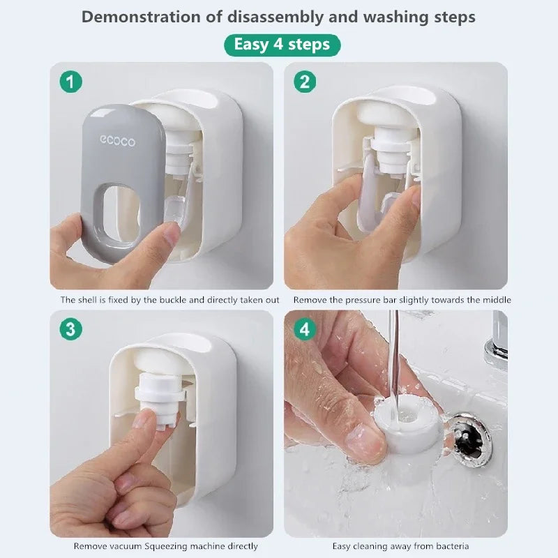 Automatic Toothpaste Dispenser & Holder Set