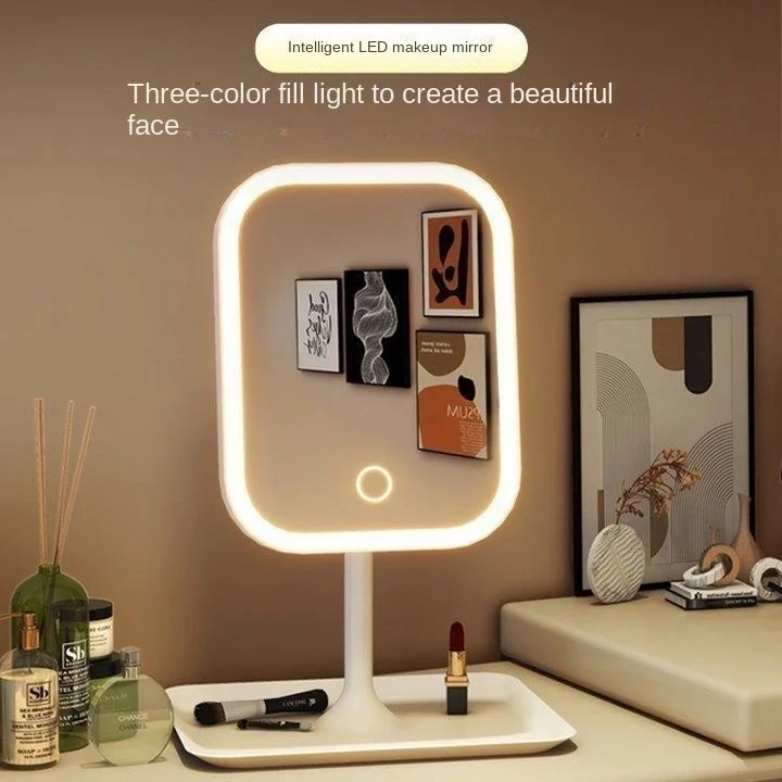 LED Desktop Makeup Mirror – Stylish & Bright
