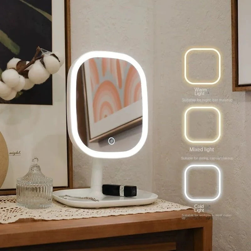 LED Desktop Makeup Mirror – Stylish & Bright