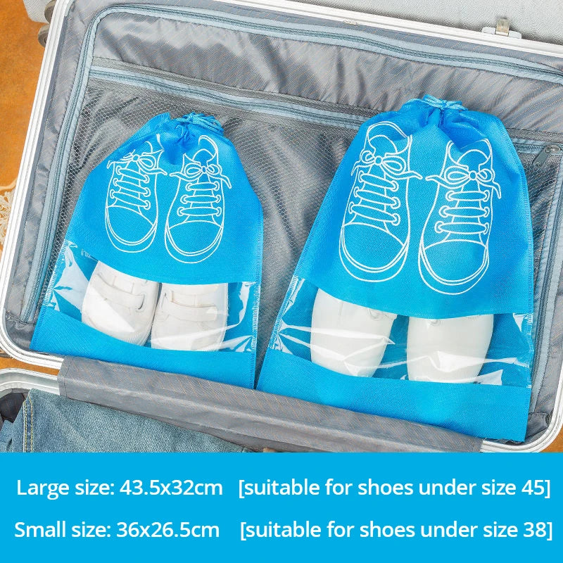 Travel Shoe Bags (5pcs) – Thick Fabric, Waterproof