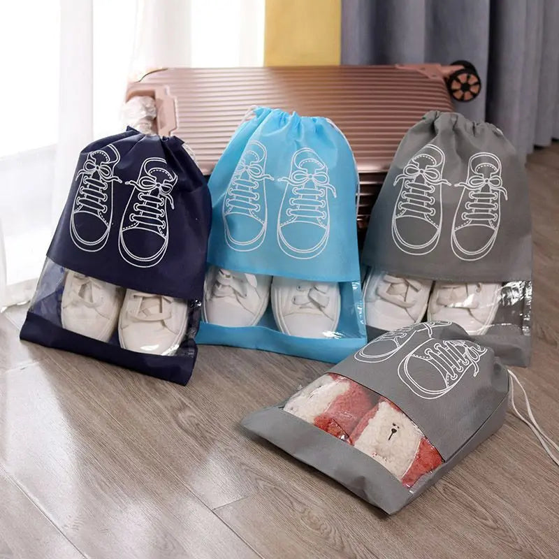 Travel Shoe Bags (5pcs) – Thick Fabric, Waterproof