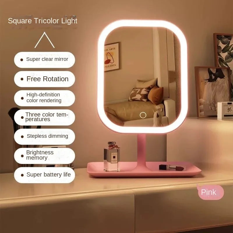 LED Desktop Makeup Mirror – Stylish & Bright
