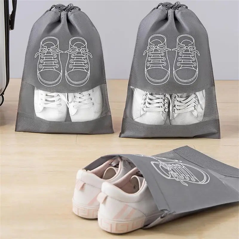 Travel Shoe Bags (5pcs) – Thick Fabric, Waterproof