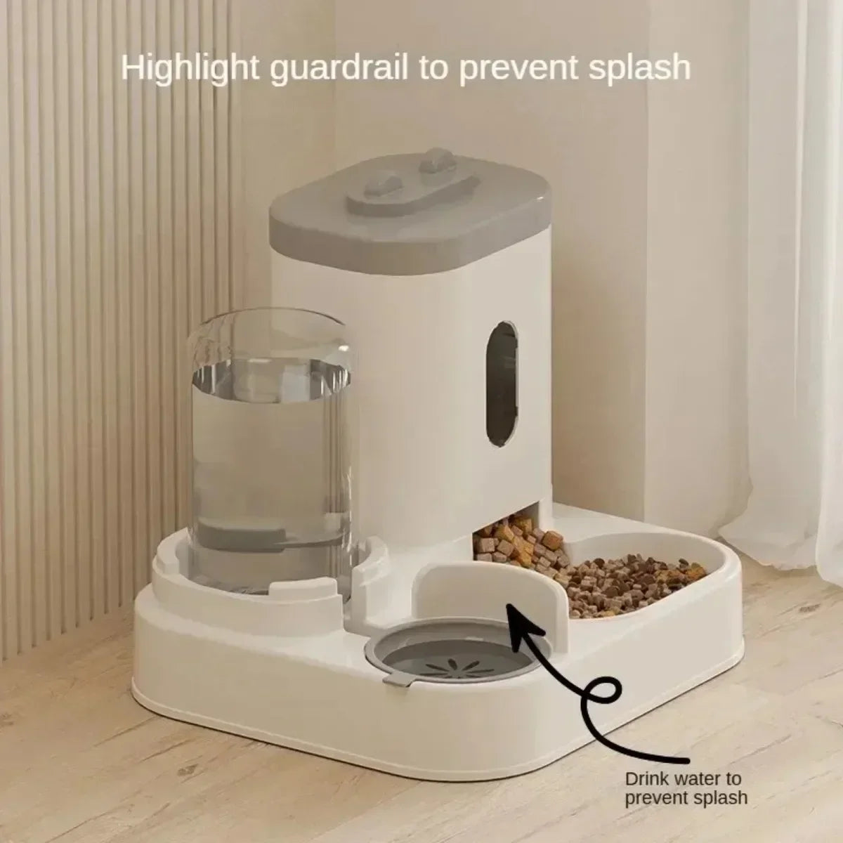 Automatic Feeder Dog Cat Food Bowl With Water Fountain Large Capacity Pet Food Storage
